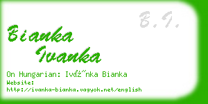 bianka ivanka business card